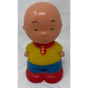 Caillou Plastic Figure Toy 6" Famosa Yellow Shirt Red Shoes PBS Squeak